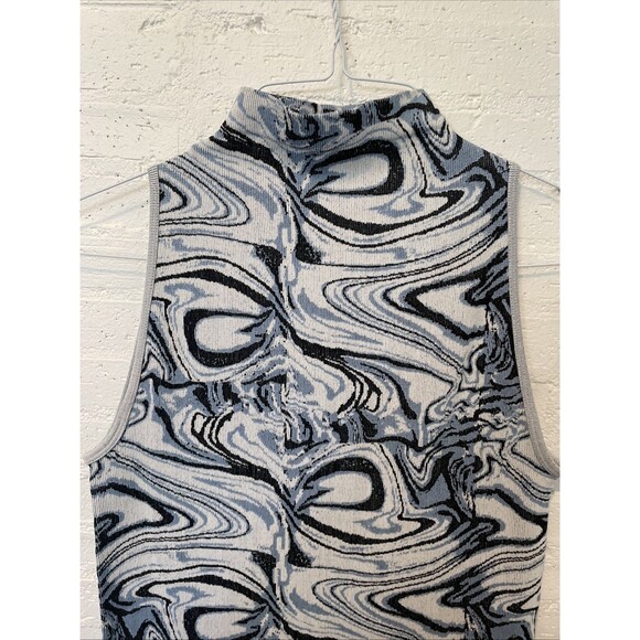 Elegant Bodycon High-Neck Midi Marbled Zara Women’s Jacquard Dress M/L - Picture 3 of 5